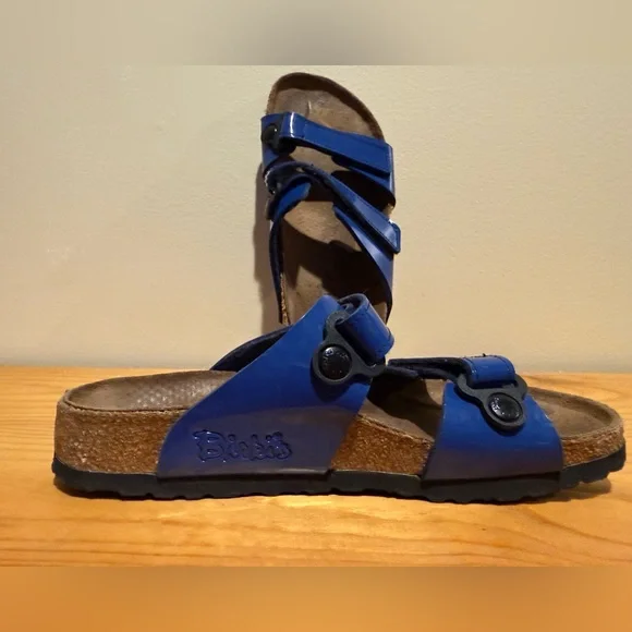 Birkenstock Birki's Madura Royal Blue Velcro Double Strap Sandals Size 7 - Picture 7 of 11